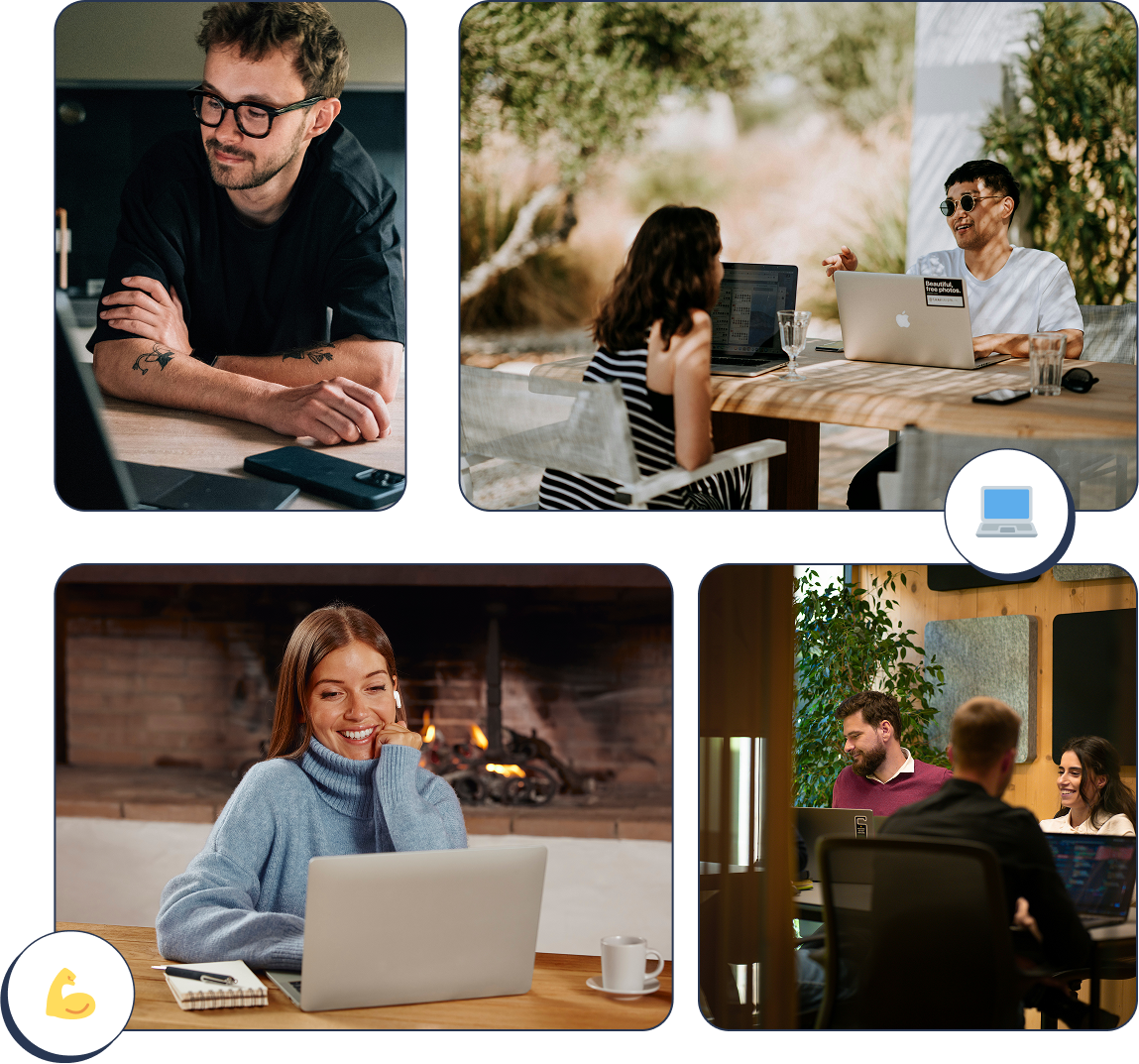 Team collaboration and workplace images showing diverse professionals
